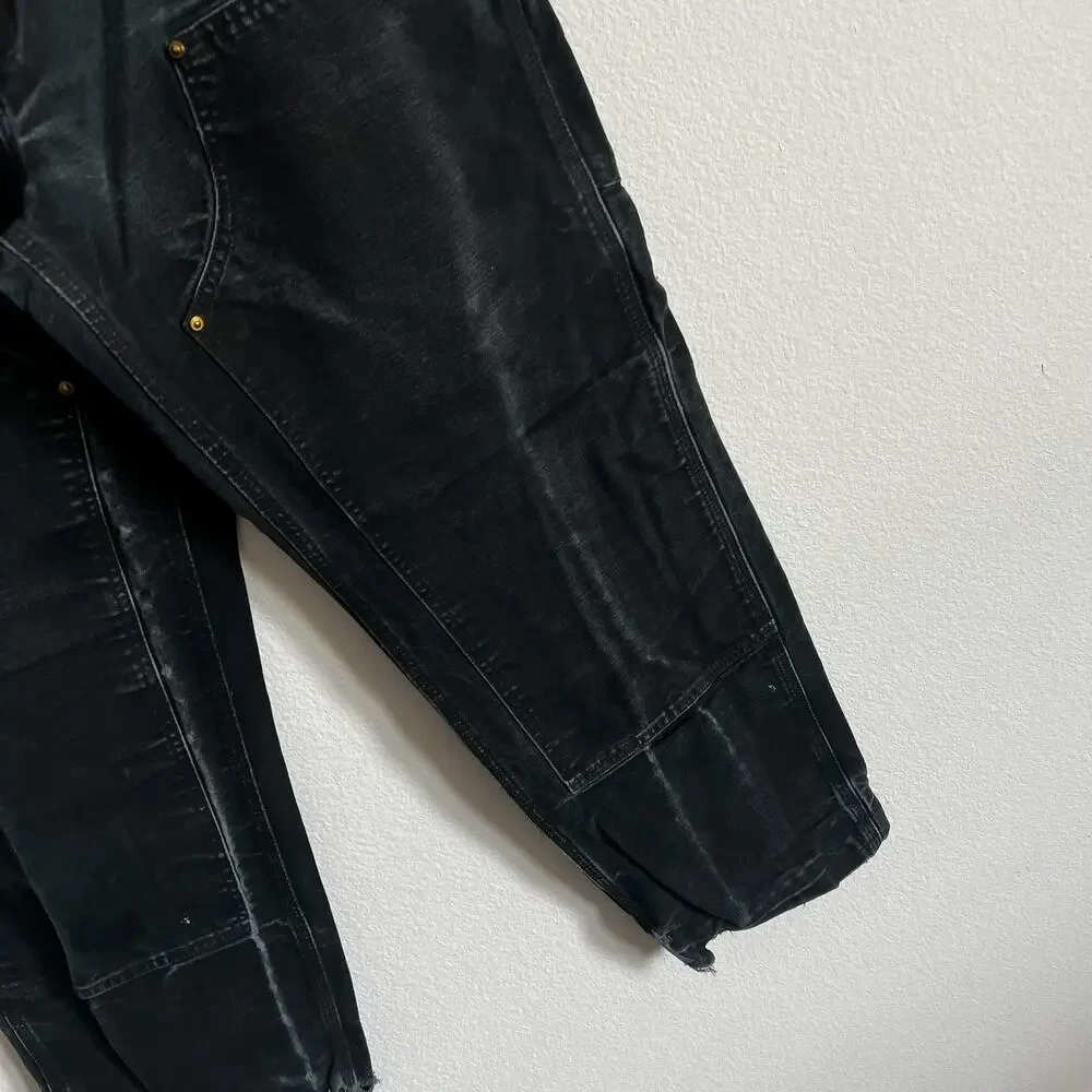 Carhartt faded black double knee work wear carpenter pants - Picture 9 of 13